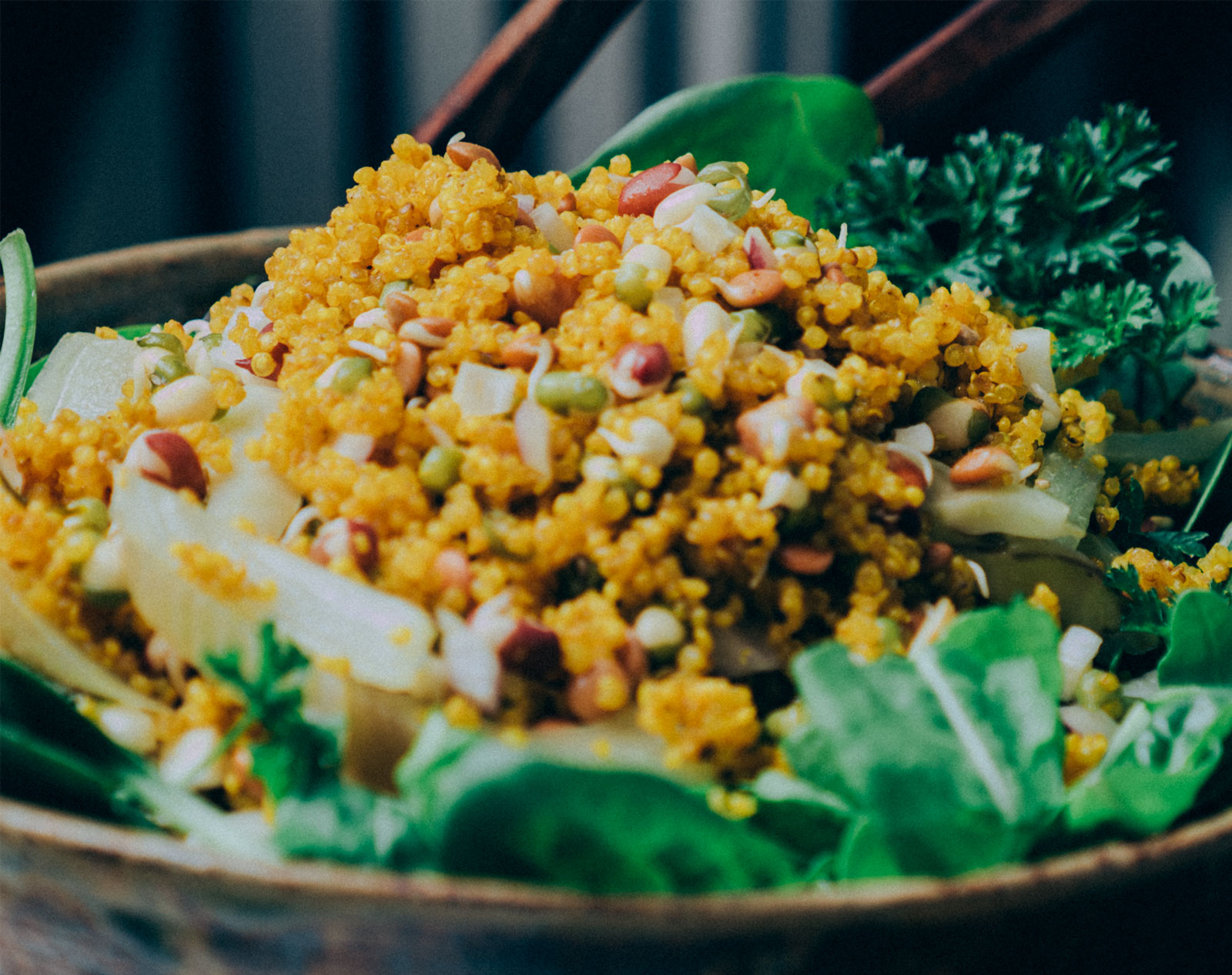 TURMERIC QUINOA SALAD W. SPROUTS Good Eatings