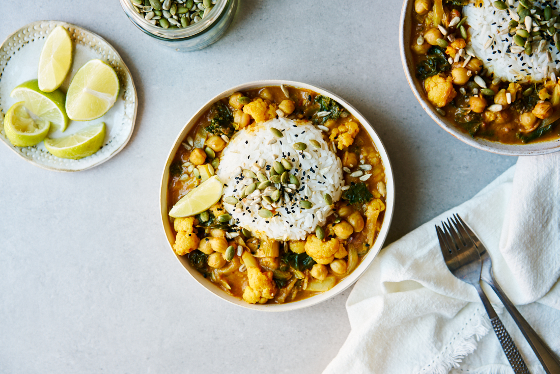 Cauliflower and Chickpea Coconut Curry - Good Eatings