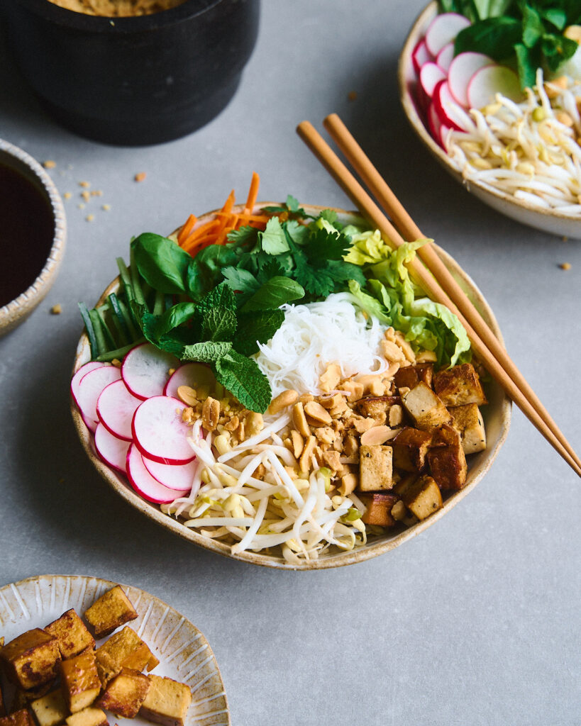 Vegan Vietnamese Bún Chay | Noodle Salad with Tofu and Herbs - Good Eatings
