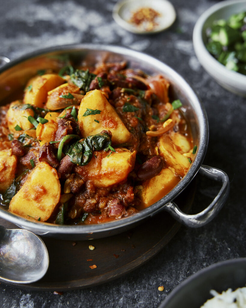 Kidney Bean and Potato Curry with Spinach Good Eatings